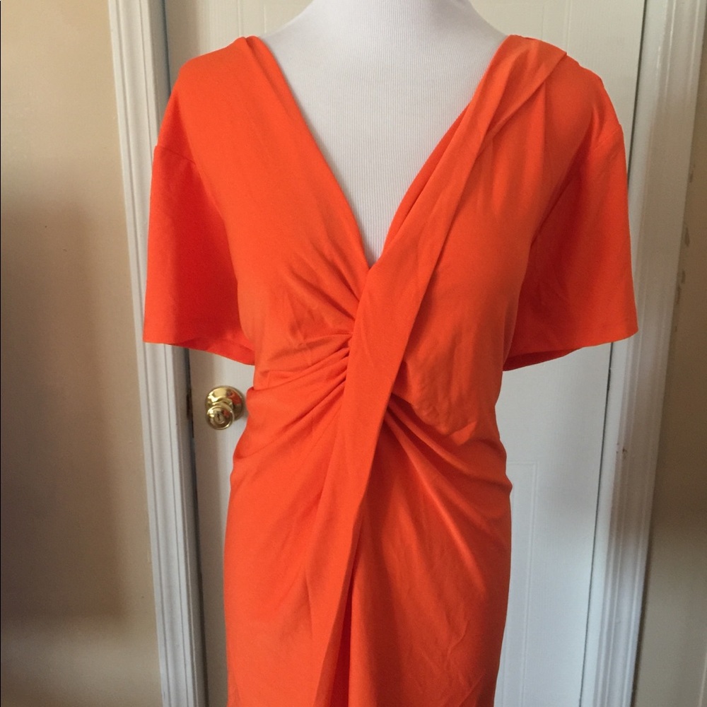 🆕New, orange rouched- front top, 3x (26-28)
